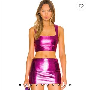 (h:ours) Kida Top & Skirt in Fuchsia